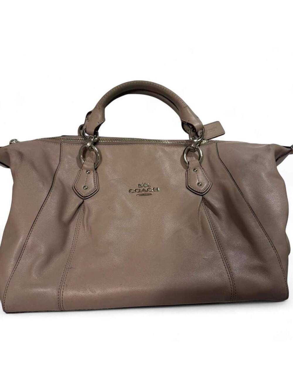 Coach Beige Leather Satchel Handbag